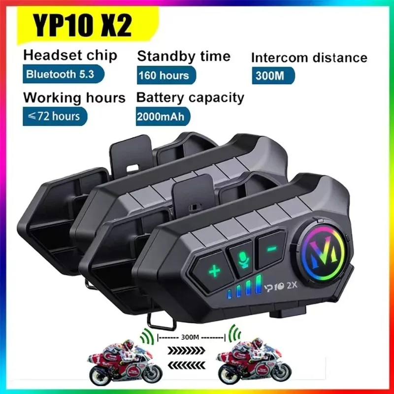 Full Face Motorcycle Helmet With Bluetooth - Y10 2X Bluetooth Motorcycle Helmet Intercom