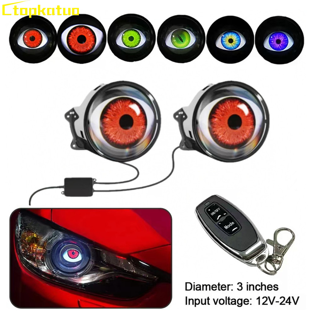 Universal Motorcycle Led Headlight Projector - 2PCS Remote Control LED Eye Lights