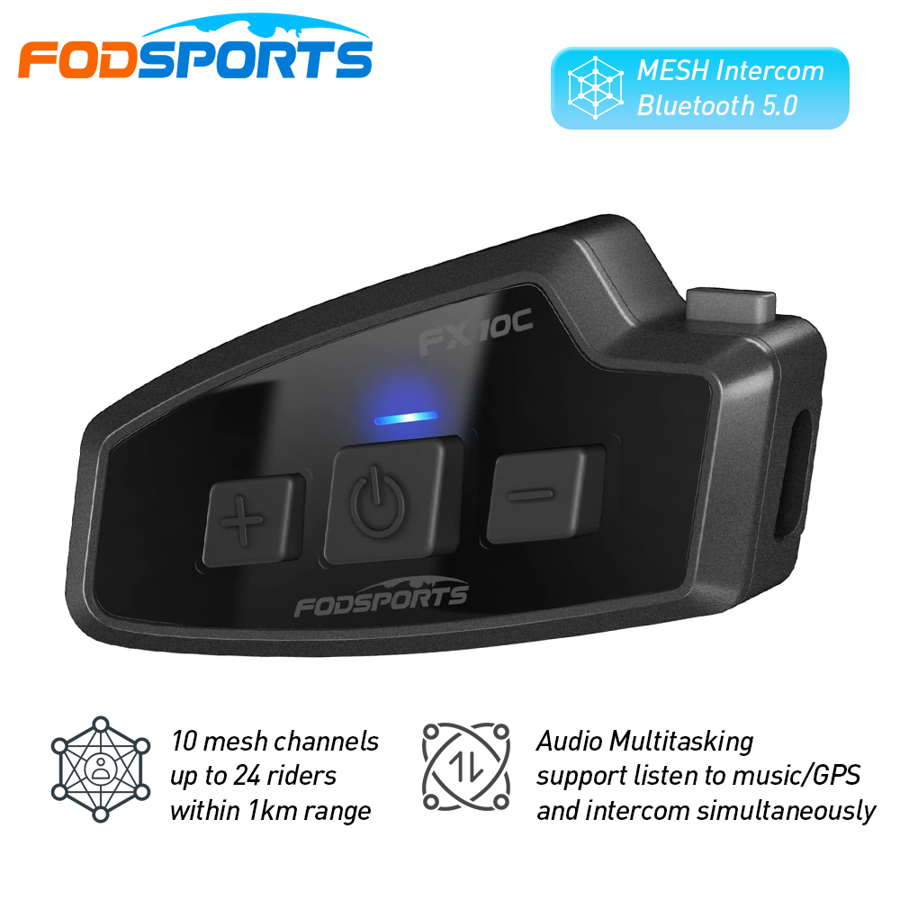 Full Face Motorcycle Helmet With Bluetooth - Fodsports FX 10C Motorcycle Mesh Intercom