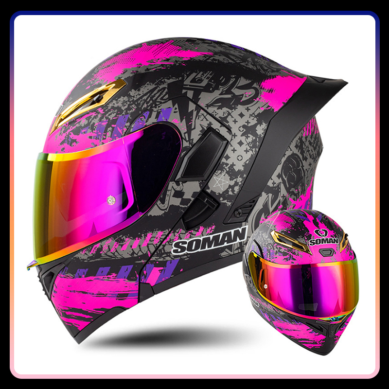 Four Seasons Universal Flip Up - Dual Visor Motorcycle Racing Helmet recension och pris