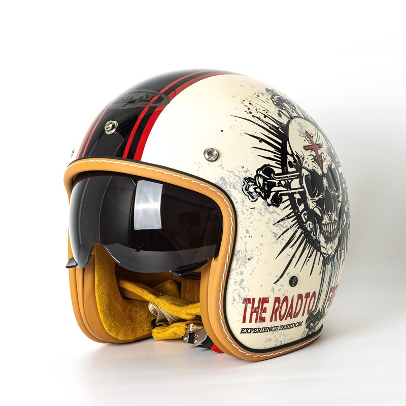 Vintage Open Face Motorcycle H - Vintage Open Face Retro Helmet recension och pris