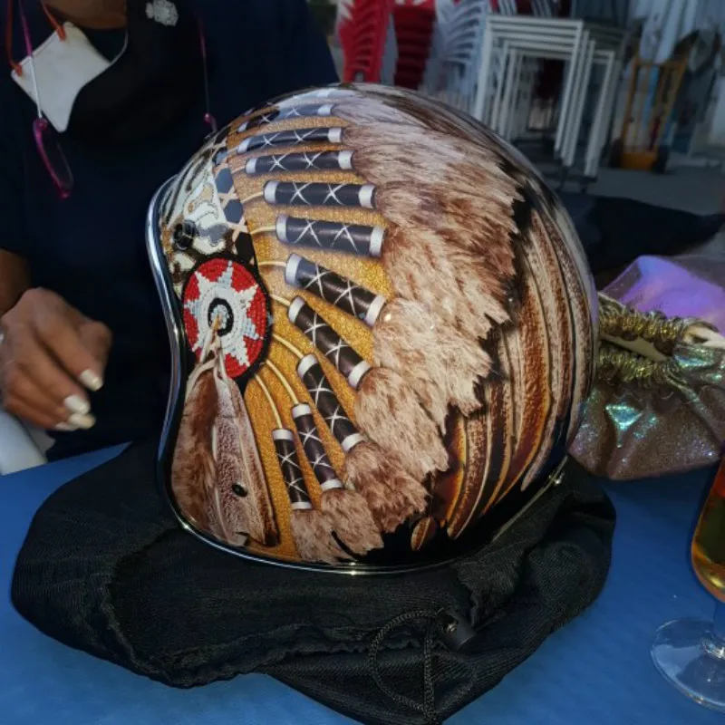 Black Vintage Motorcycle Helme - Vintage Open Face Retro Helmet recension och pris