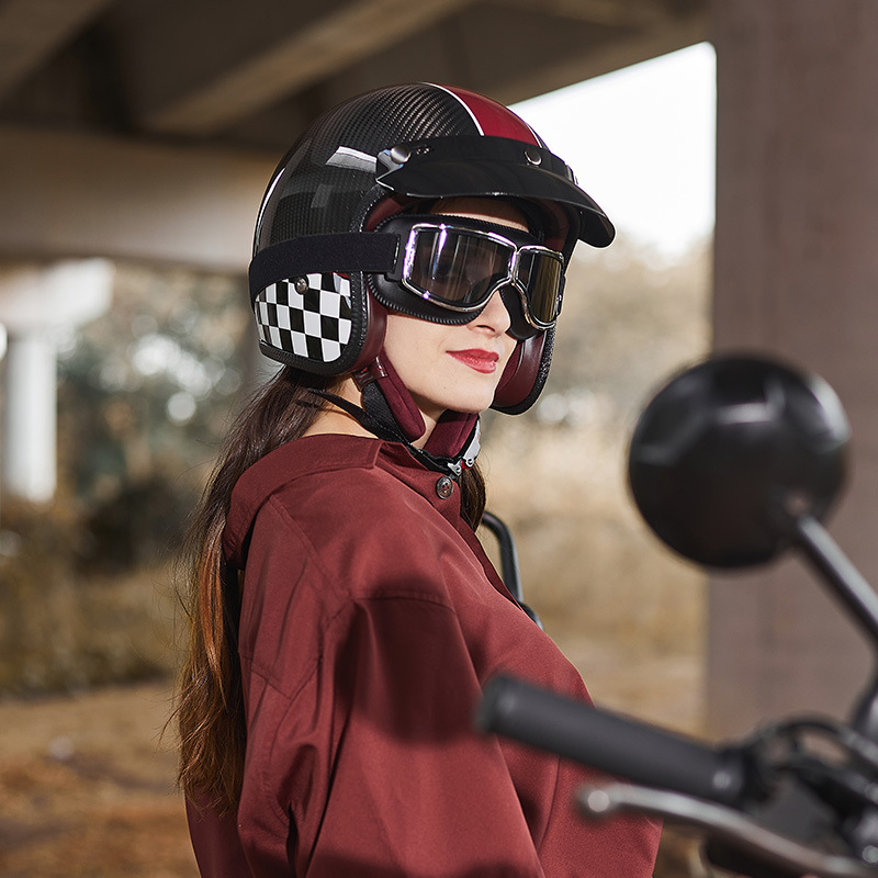 Carbon Fiber Retro Motorcycle  - Carbon Fiber Lightweight Motorcycle Helmet recension och pris