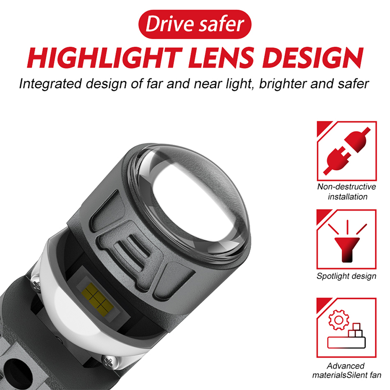 1x H4 LED Dual Color Motorcycl - Universal Motorcycle Led Headlight Projector recension och pris