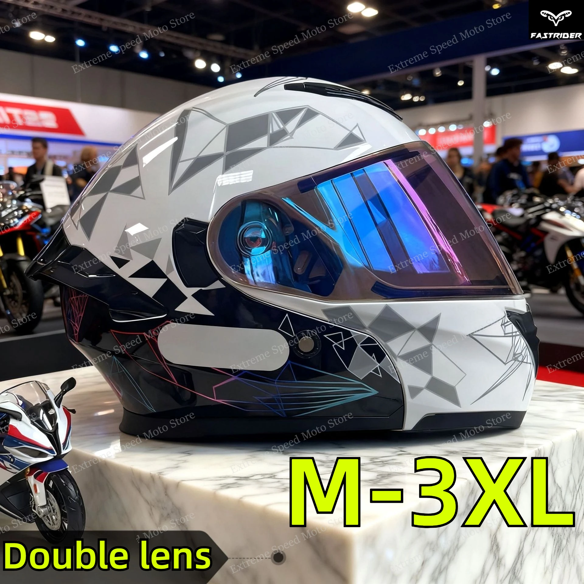 Certified Modular Flip Up Moto - Dual Visor Motorcycle Racing Helmet recension och pris