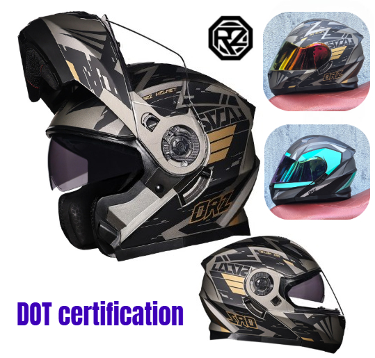 Orz Full Face Dual Visor Motor - Modular Flip Up Motorcycle Helmet Dot Approved recension och pris