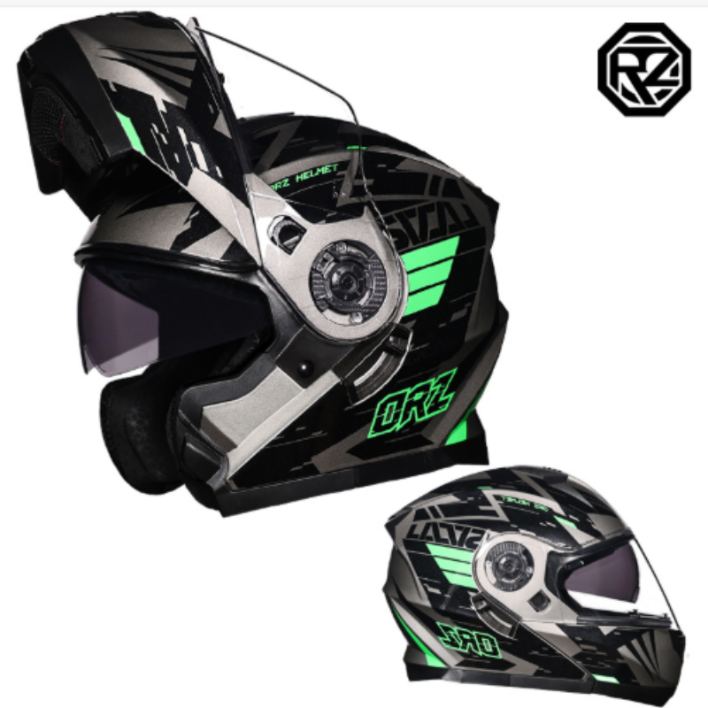 Orz Full Face Dual Visor Motor - Modular Flip Up Motorcycle Helmet Dot Approved recension och pris