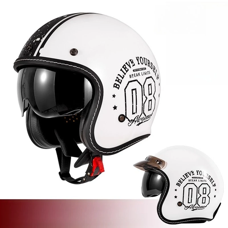 HOT Open Face Motorcycle Helme - Vintage Open Face Retro Helmet recension och pris